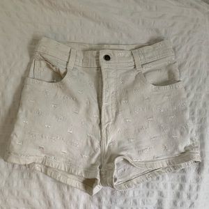 Parasuco High Waisted White Denim Shorts